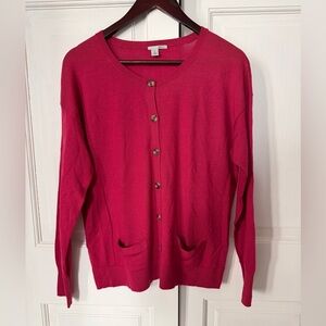 Halogen Fuchsia Button-Up Cardigan